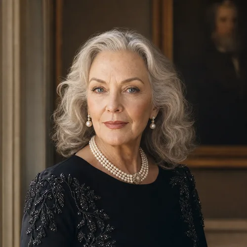 Anne Grosvenor at her desk in Oxfordshire